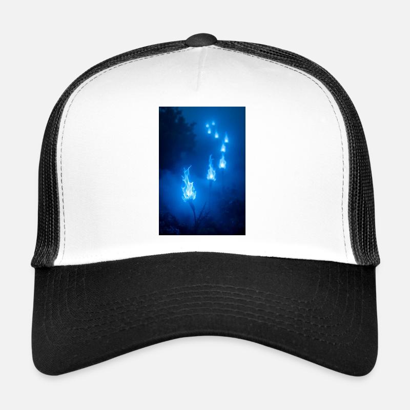 Hitodama Ethereal, flickering soul lights drifting Trucker Cap