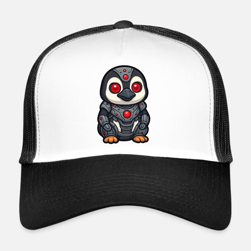 Penguin Robot Cyborg Sci-Fi Vision of the Future Trucker Cap