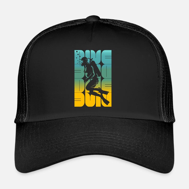 Diving diver scuba silhouette Trucker Cap