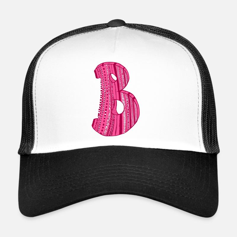 Buchstabe B mit Charakter in rot Trucker Cap