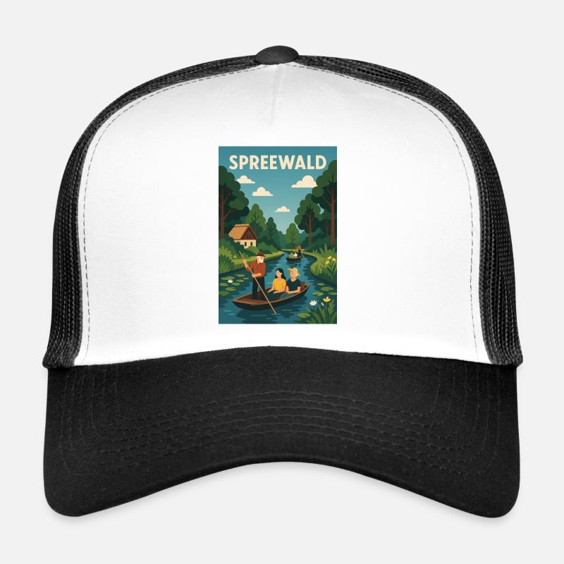 Spreewald Bootfahrt im Grünen - Trucker Cap - Weiß/Schwarz