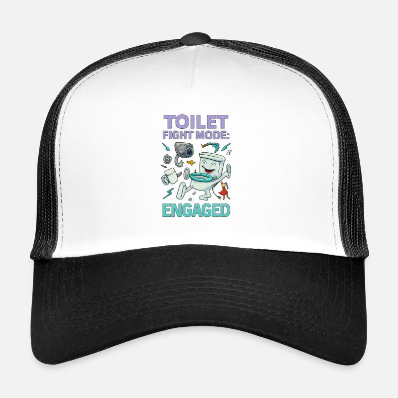 Toilet Fight Mode – Absurd Brainrot Design Trucker Cap