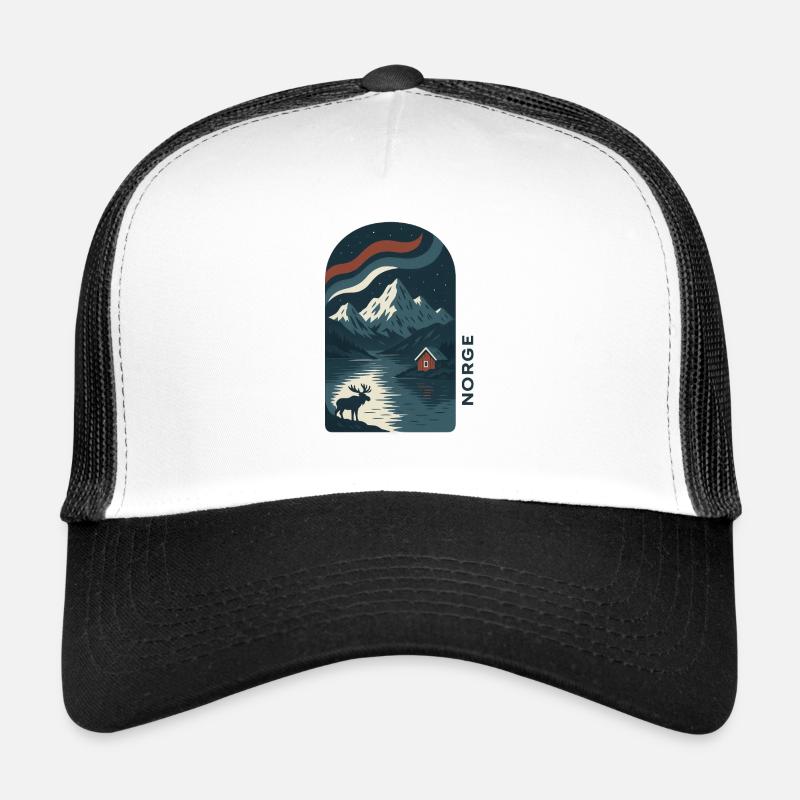 Norwegen - Trucker Cap - Weiß/Schwarz