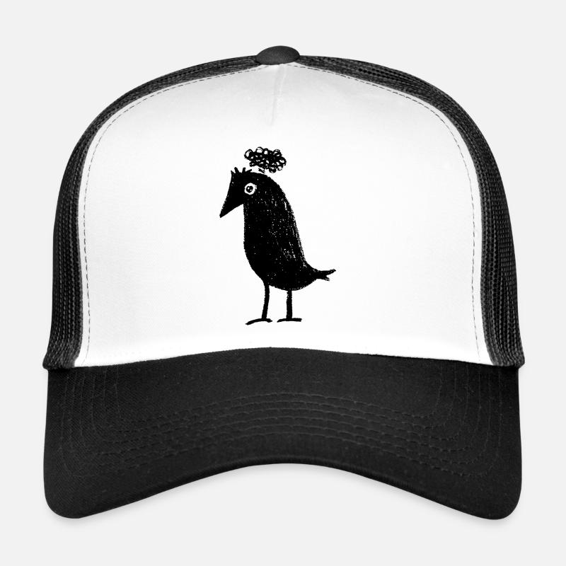 Nachdenklicher Rabe Overthinker Gedanken ADHS Goth Trucker Cap