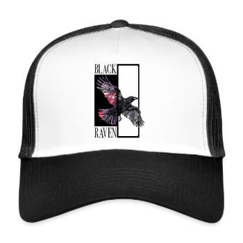 Corbeau noir Corbeau oiseau - Casquette trucker  - blanc/noir - Devant