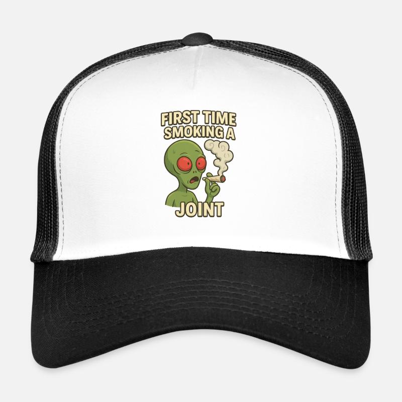 Alien First Joint Smoking Trucker Cap