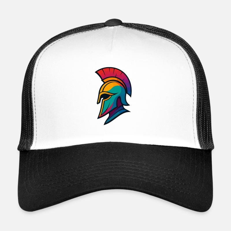 Spartan Helmet Colorful - Trucker Cap - white/black