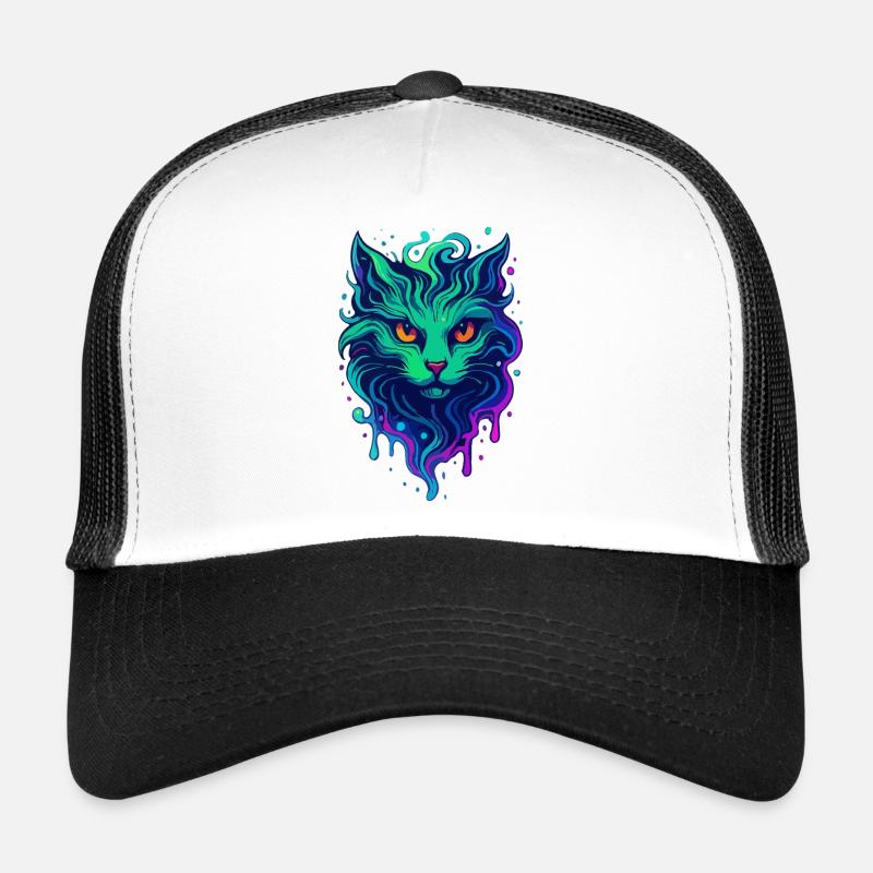 Neon Cat Trucker Cap