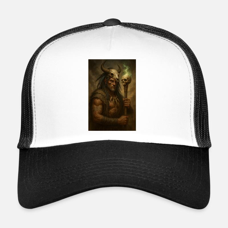 Ancien sorcier - Casquette trucker  - blanc/noir