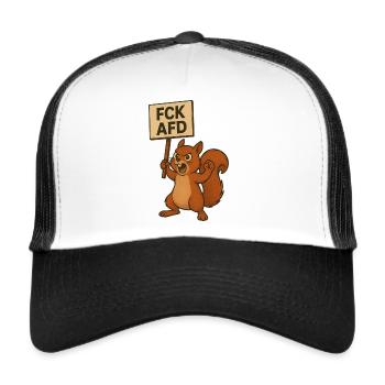 Animals are also anti-fascists! - Trucker Cap - white/black - Front