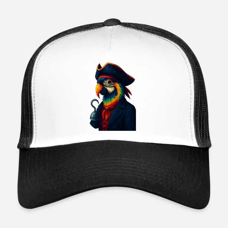 WPAP Stil Tiere - Papagei Pirat mit Piratenhut Trucker Cap