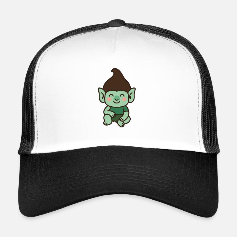 Cute troll – kawaii style - Trucker Cap - white/black
