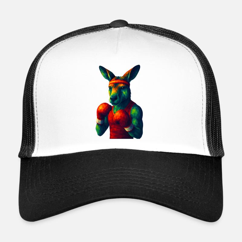WPAP Style Animals - Boxer Kangourou en Pose Casquette trucker 