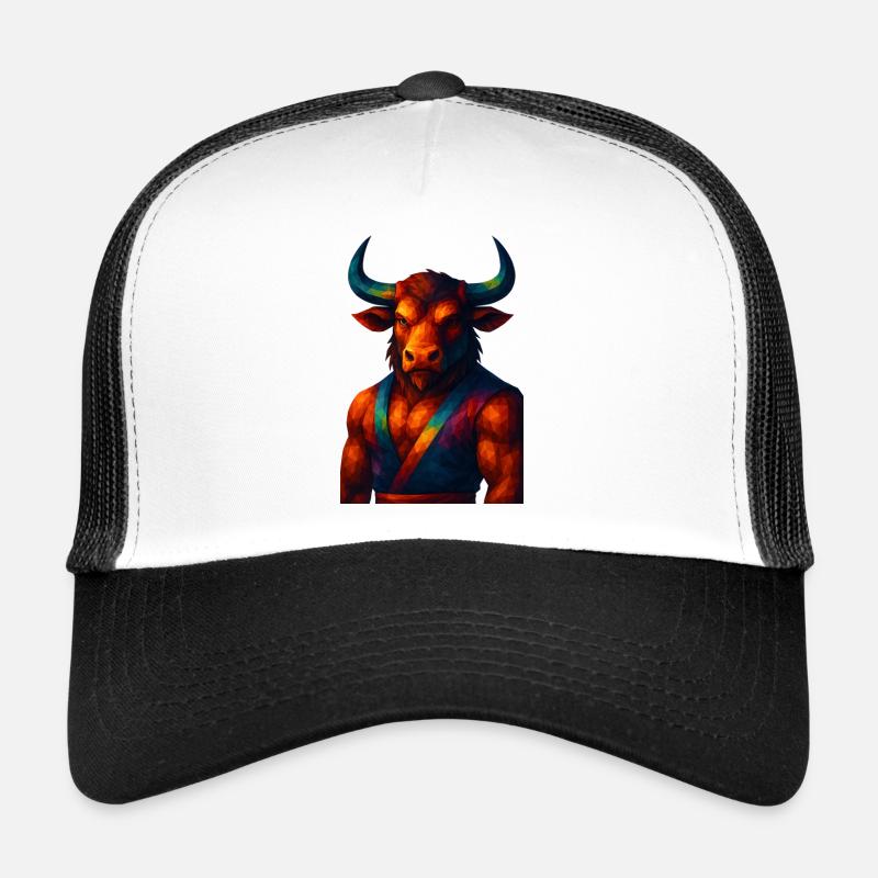 WPAP Style Animals - Minotaur in Pose Trucker Cap
