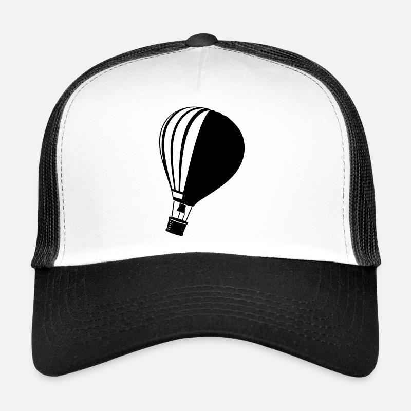 Klassische Heißluftballon-Silhouette - Trucker Cap - Weiß/Schwarz
