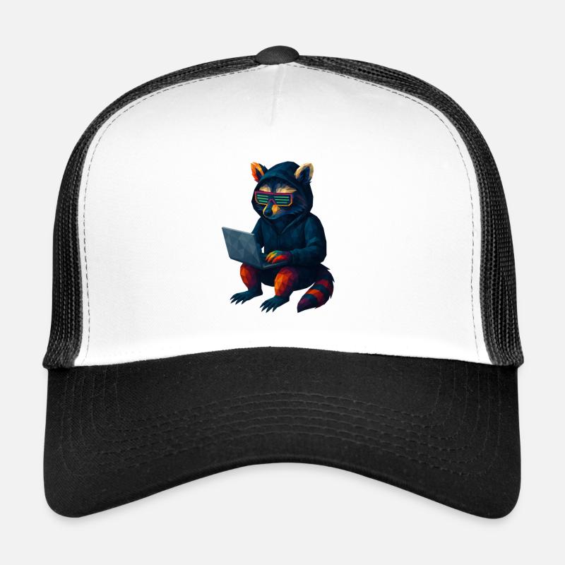 WPAP Style Animals - Techno Raton laveur avec sweat à capuche Casquette trucker 