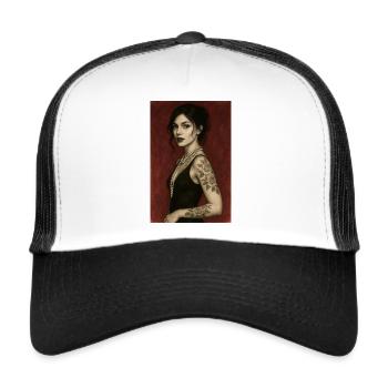 Woman Elegant burgundy pearl necklace Omikly Art - Trucker Cap - white/black - Front
