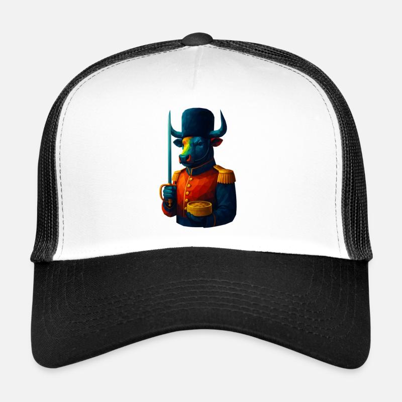 Animaux de style WPAP - Taureau en uniforme avec sabre Casquette trucker 