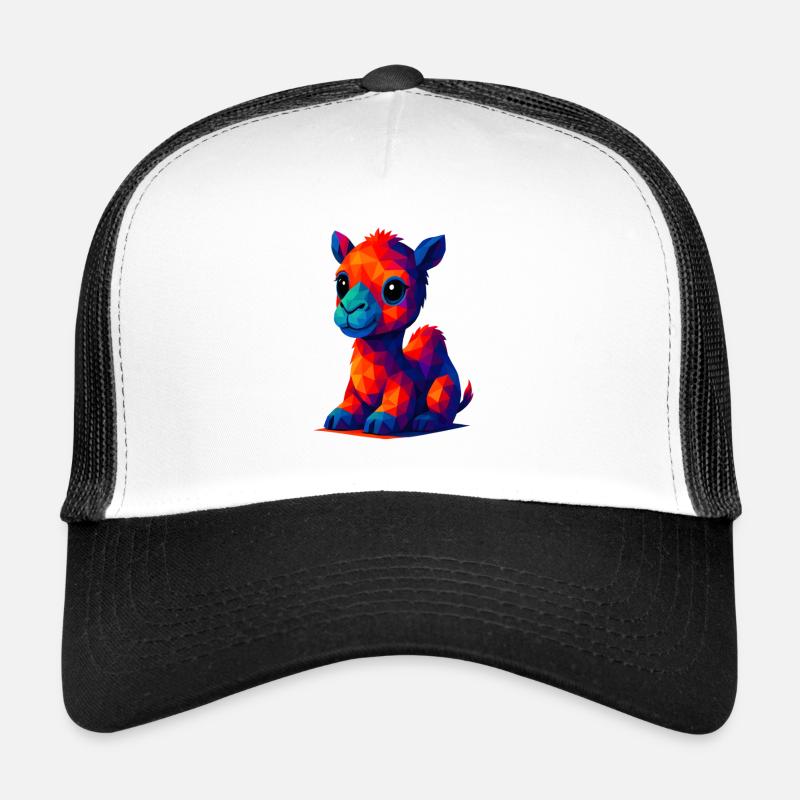 WPAP Polygon Kawaii Tiere Stil Baby Kamel Dromedar Trucker Cap