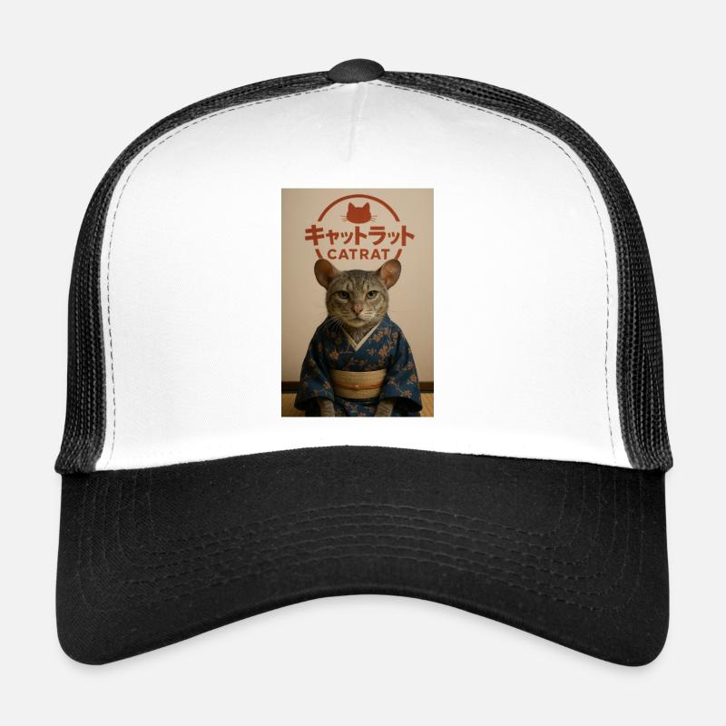 L’élégance du chat en kimono Casquette trucker 