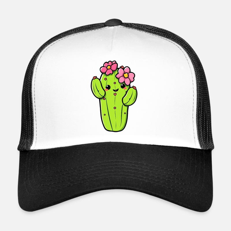 Kaktus - Trucker Cap - Weiß/Schwarz