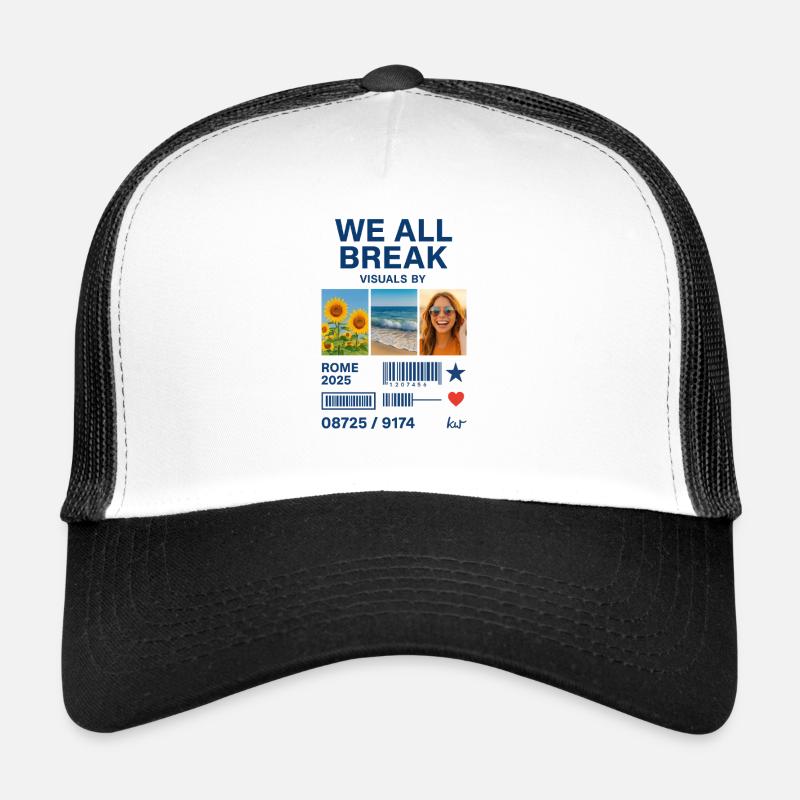 Collage bleu d’été et sourires Casquette trucker 