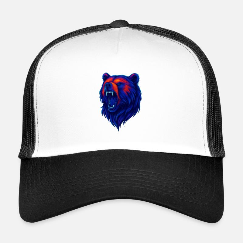 Lebensraubender Bärenkopf im Neonstil Trucker Cap
