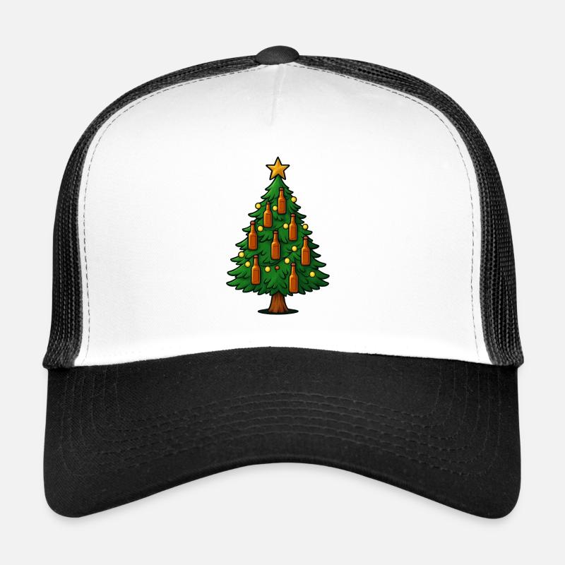 Festive Beer Bottles Christmas Tree Trucker Cap