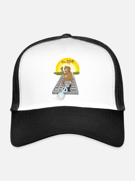 Humorous monkey design with keyboard - Trucker Cap - white/black