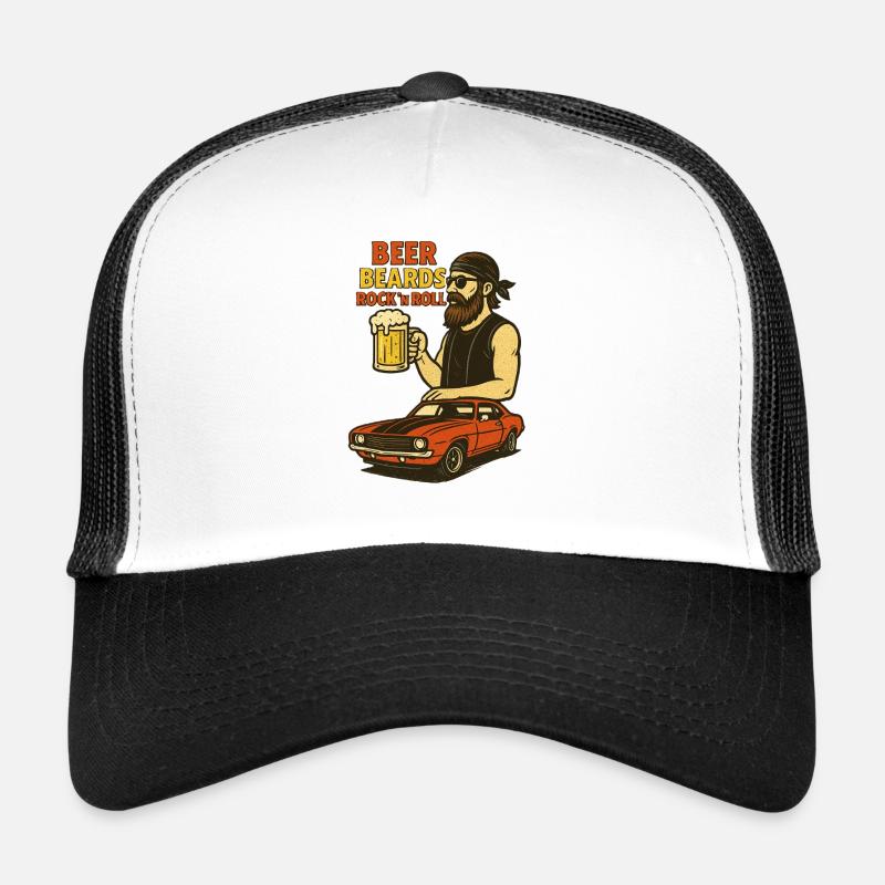 Bière Barbe Rock n Roll Design Casquette trucker 