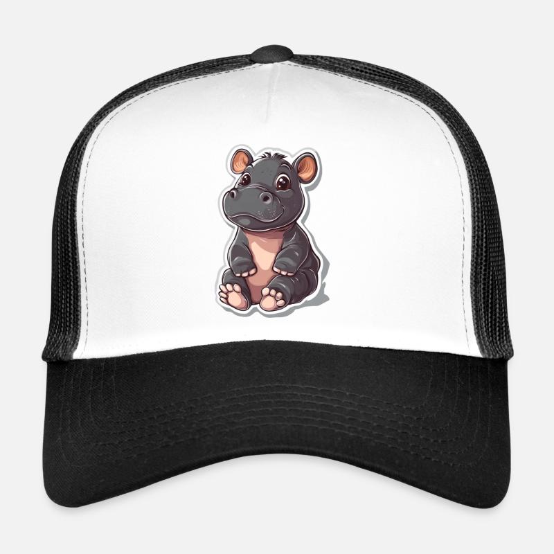 Nilpferd - Trucker Cap - Weiß/Schwarz