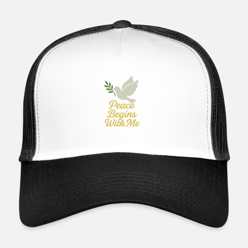 Frieden beginnt mit mir Inspirierendes Design - Trucker Cap - Weiß/Schwarz