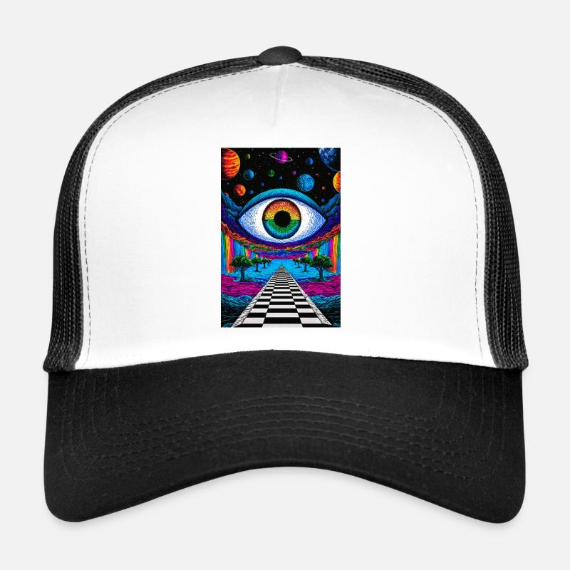 Œil cosmique psychédélique sur chemin astral Casquette trucker 