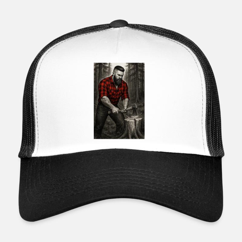 Lumberjack in the forest - Trucker Cap - white/black