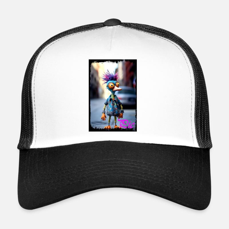 Poupée colorée imprimée avec personnage de monstre Casquette trucker 