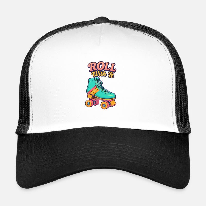 Retro Roller Skate Motif Design Trucker Cap