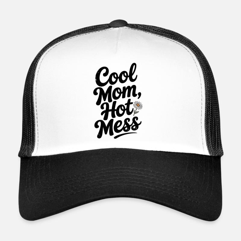 Coole Mama Heißes Chaos - Trucker Cap - Weiß/Schwarz