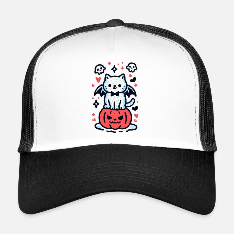 Pumpkin Cat Trucker Cap