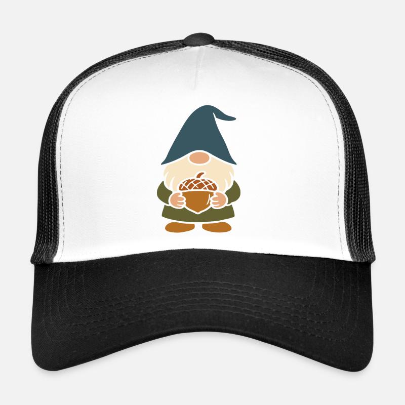 Gartenzwerg-Wichtel mit Eichel Motiv für'n Herbst Trucker Cap