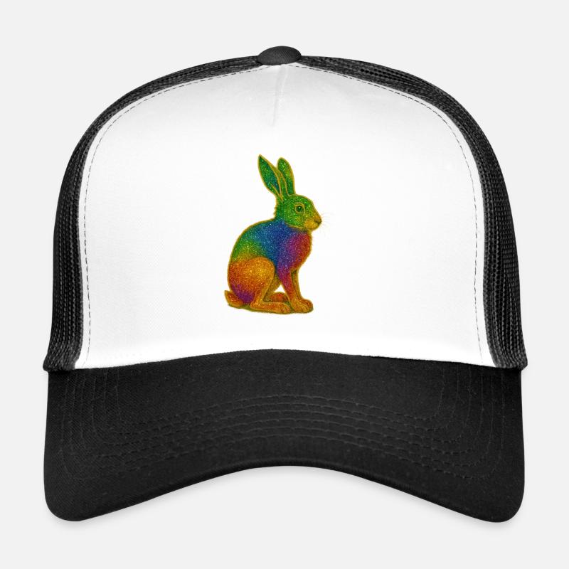 Regenbogen Hase mit Glitzereffekt Trucker Cap