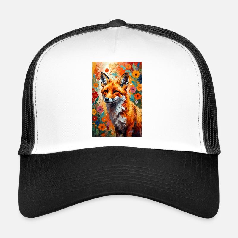 Fleurs de renard abstraites, cadeau pour amoureux des renards Casquette trucker 
