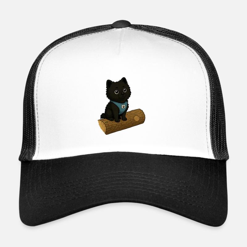 Cute dog with tree trunk - Trucker Cap - white/black