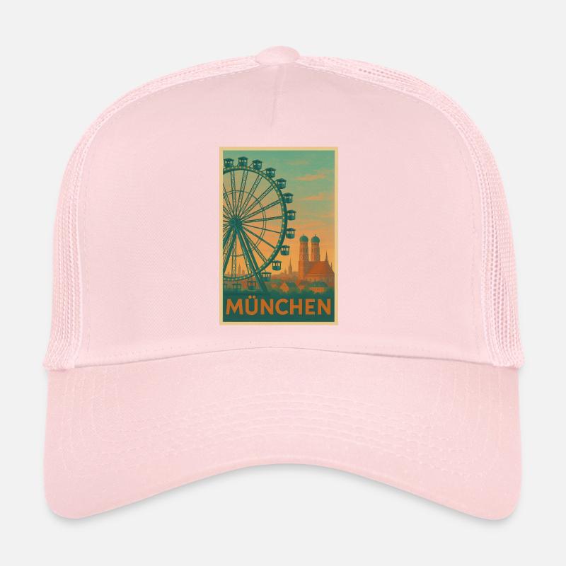 Historic Munich Ferris wheel silhouette Trucker Cap