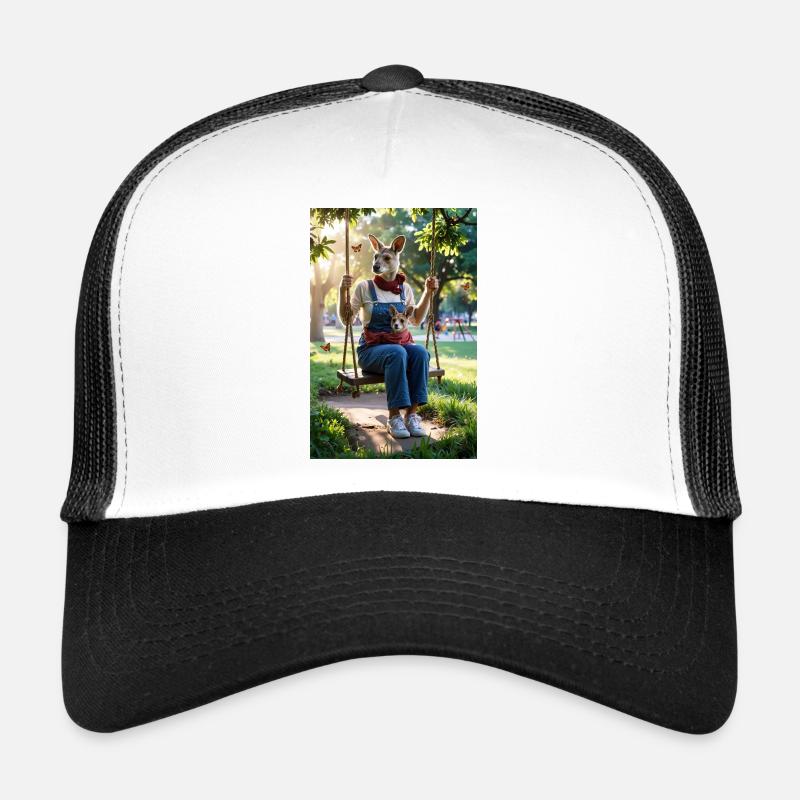 Kangourou humanoïde sur balançoire Casquette trucker 