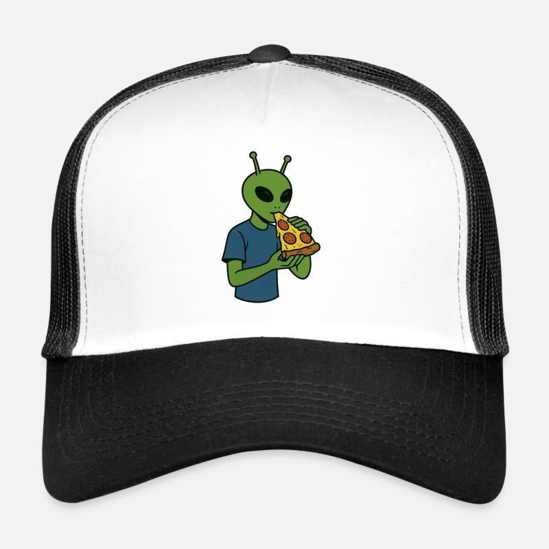 Alien mit Pizza-Snack-Design Trucker Cap
