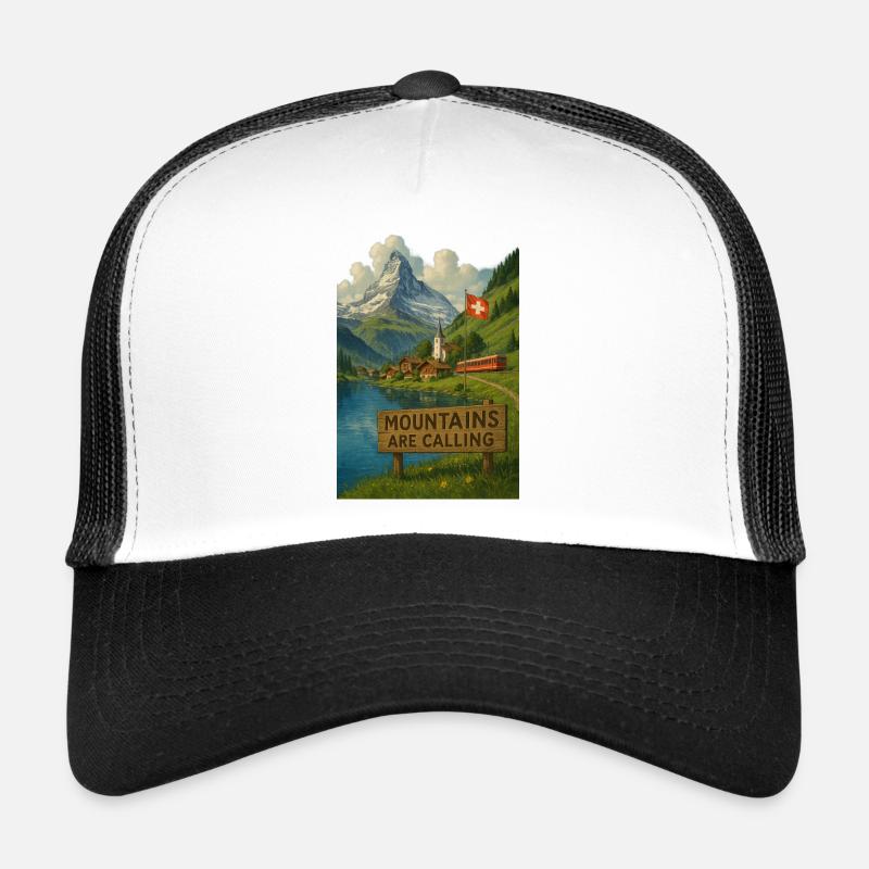 Swiss_alps - Trucker Cap - Weiß/Schwarz