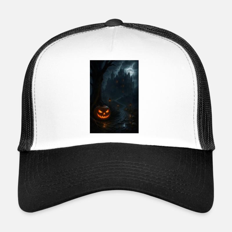 Halloween spooky pumpkin Trucker Cap