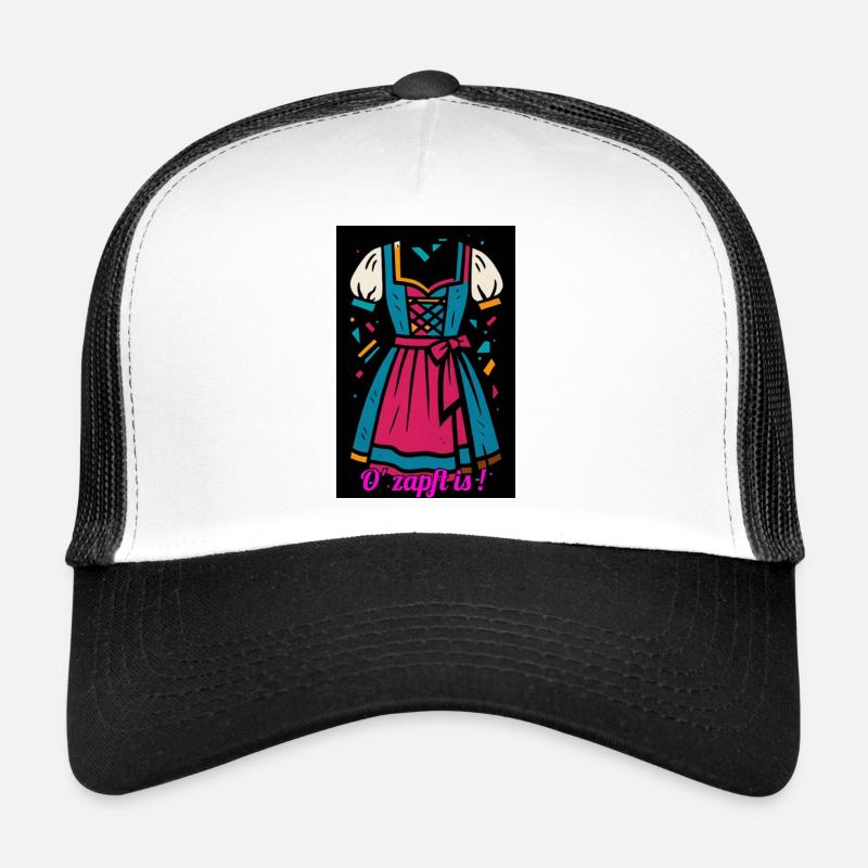 Dirndl traditionnel avec une palette de couleurs moderne Casquette trucker 