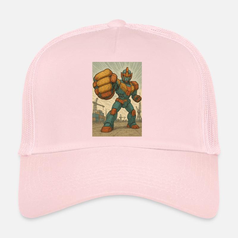 Robot Fight Stance in Docks Trucker Cap