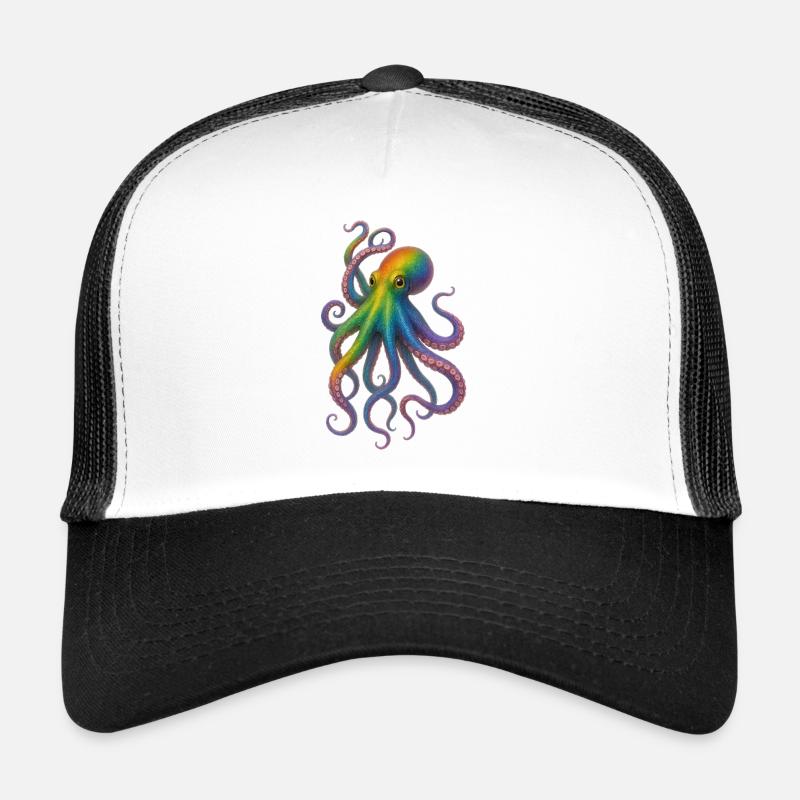 Colorful Rainbow Octopus Design Trucker Cap